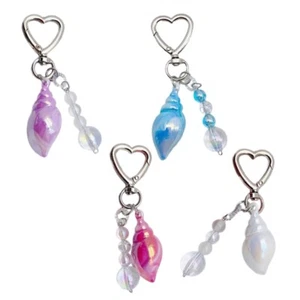 Unique Bead Conch Keychain Pendant Decorative Keyring for Bag Purse and Backpack - Picture 1 of 12