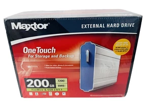 MAXTOR One Touch External Hard Drive 200GB FireWire & USB 2.0/1.1 – NEW - Afbeelding 1 van 5