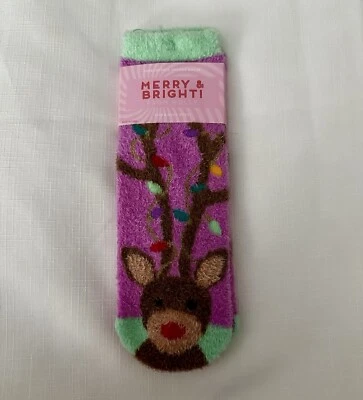 Носки BATH & BODY WORKS Merry And Bright From Holly Deer НАПОЛНЕННЫЕ ШИ НЕСКОЛЬЗЯЩИЕ - Изображение 1 из 2