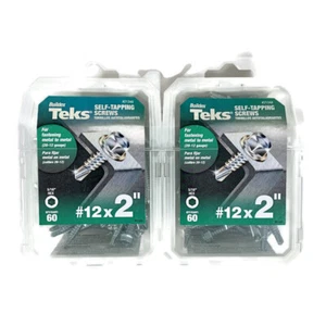 TEKS 21348 #12 x 2 pulgadas cabezal de arandela hexagonal tornillos autorroscantes de metal a metal paquete de 120 - Imagen 1 de 2