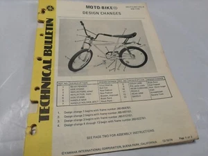 1974 Yamaha Motorbike SUPER RARE TECHNICAL SERVICE BULLETIN MOTO BIKE COPY - Picture 1 of 8