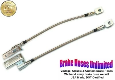 FRONT STAINLESS BRAKE HOSES Mercury Cyclone 1968 1969 1970 1971 - Front Disc - Image 1 of 2