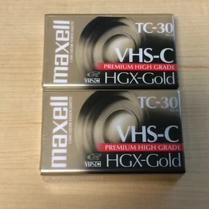 2 Maxell HGX-Gold TC-30 VHS-C Cassette Tape, New Sealed - Bild 1 von 4