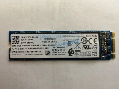 SanDisk X600 256GB SSD M.2 2280 SD9SN8W-256G-1012 SATA SSD DELL 0FP0FC - Image 1 of 3