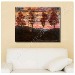 Four Trees by Egon Schiele | Poster or Wall Sticker Decal | Wall art fine art - Picture 1 of 18