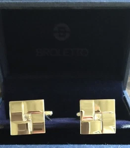 BROLETTO SILVER WITH LARGE Crystal Stone Cufflinks Retail $75 NWT - Picture 1 of 4