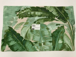 Pottery Barn Vintage Islands Palm Embroidered Lumbar Cover Green 16 x 26 #H610B - Picture 1 of 4