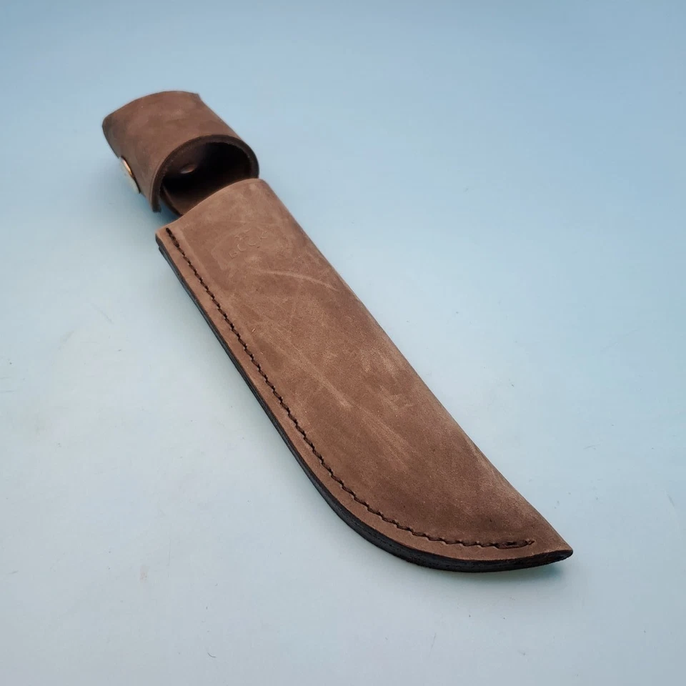 Buck Knives 119 Fixed Blade Knife Sheath Black Leather Belt Pouch 10"x 6.25" USA - Image 1 of 4