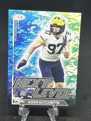 Aidan Hutchinson 2022 Sage Football Next Level Silver RC #90 Michigan Lions - Image 1 of 3