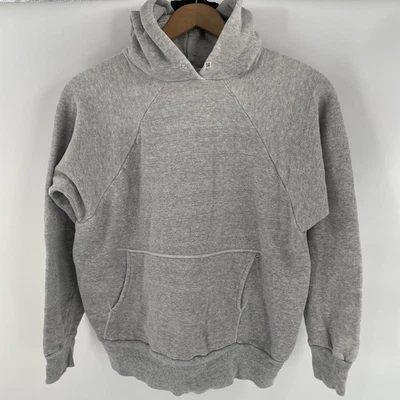 Sudadera con capucha gris jaspeado en blanco vintage años 70 - talla XS/S (ver medidas) Foto 1 de 4
