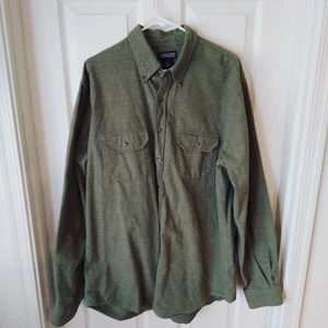 Lands End Chamois Flanellhemd Herren grün weich Größe XL Tall 17"-17,5" - Bild 1 von 9