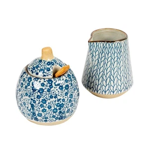 Hand-Painted Stoneware Sugar & Creamer (Set of 2 Pieces) - Foto 1 di 9