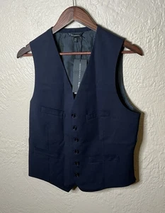 Banana Republic X Marzotto Suit Vest Mens 38R Blue Italian Wool Blend NEW - Picture 1 of 15