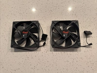 2X Rosewill DF1202512SELN 120mm 12V Black Case Fan 3-Pin or Molex - Used - Image 1 of 3