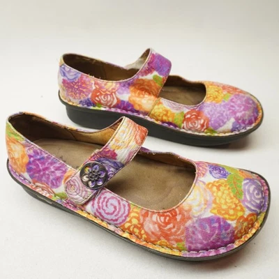 Б/у в отличном состоянии! Туфли комфортные женские Alegria Paloma PAL-524 с цветочным рисунком 38 ЕС / 8-8,5 Mary Jane - Изображение 1 из 4