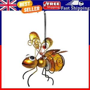 Solar Iron Insect Statue w/ LED Fairy Light Hanging Bee Light Garden Decor(Gold) - Picture 1 of 11
