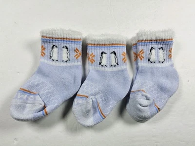 Lote de 3 pares de calcetines borrosos Bombas para niños pequeños Penguin talla T Foto 1 de 3