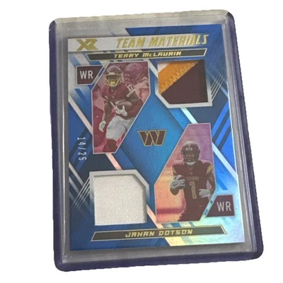 2022 XR Terry McLaurin / Jahan Dotson Team Materials BLUE SSP 24/25 Commanders - Image 1 of 3