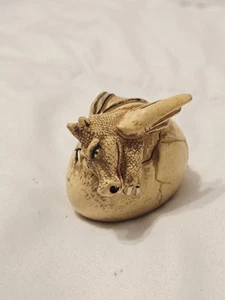 Vintage DRAGON Hatchling Emerging From Egg Figurine Wings out Collectible Decor - Picture 1 of 6