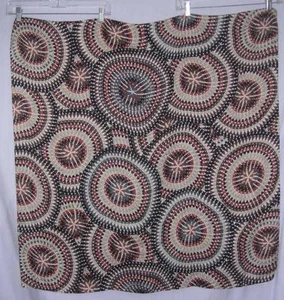 Echo Gray Red Ivory Brown Black Op Art Scarf 36 inch square - Picture 1 of 4