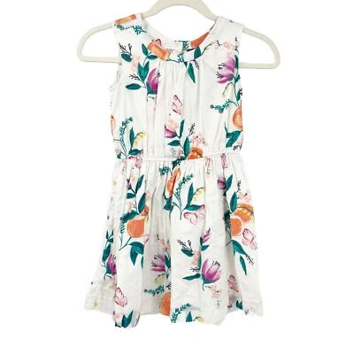 Vestido Floral Tea Collection Niñas Verano Primavera Flor de Melocotón Talla 7 Blanco Foto 1 de 4