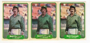 1982 Fleer Matt Keough Dwayne Murphy #95 Test Proof Variation Oakland A's