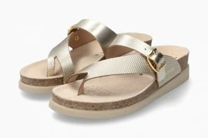Hausschuhe Sandalen Zehentrenner Mephisto Helen Mix Leder Gold - Bild 1 von 3