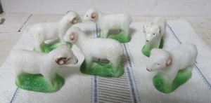Vintage Lot of 6 Styrene Plastic Toy Barnyard Animals Figures Sheep - Picture 1 of 8