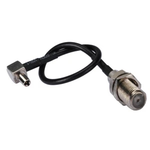 UMTS Antenna Pigtail cable F-Type female to TS9 male right angle RG174 15cm 6in - Picture 1 of 4