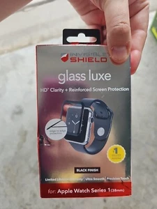 Zagg InvisibleShield Screen Protector Apple Watch Series 1 38mm Black Finish - Picture 1 of 2