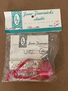 JUNE ZIMONICK Kit Pink Ribbon SEALED Vtg Ornament Kit SP108E - Picture 1 of 2