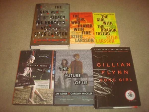 Stieg Larsson Girl with the Dragon Tattoo 1-3 Jay Asher Gillian Flynn Book LOT - Picture 1 of 8