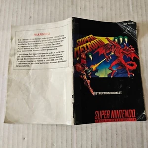 SUPER METROID Super Nintendo SNES Manual Instruction ONLY - POOR - Picture 1 of 3