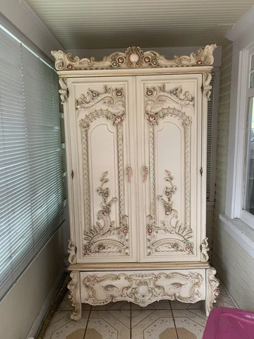French Two piece with Two Door Armoire and botton drawer Pick Up Los Angeles Ca Cover