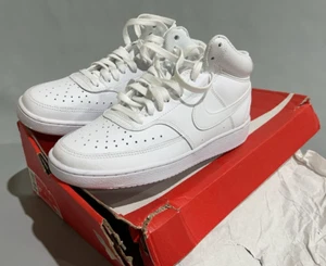 Talla 8.5 - (WMNS) Nike Court Vision Mid 'Triple Blanco' CD5436-100 - Imagen 1 de 5