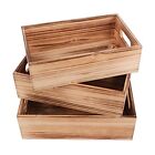 Wood Crates For Displayrustic Crate Storage Decorative Boxes Set Of 3Large Woode