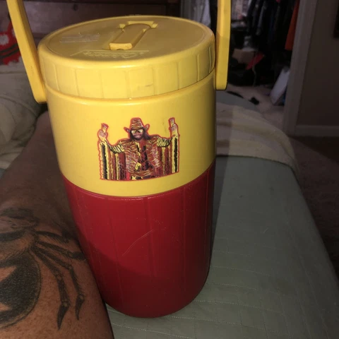 Vintage Macho Man Randy Savage Slim Jim Coleman Cooler Thermos WWF Wrestling Cover