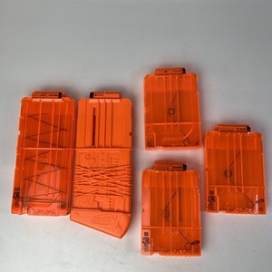 Lot of 5 Nerf Clips - Two 10 Round + 3 6 Round Magazines Genuine NERF Elite