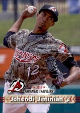 2018 Arkansas Travelers Grandstand #14 Johendi Jiminian Dominican Republic Card