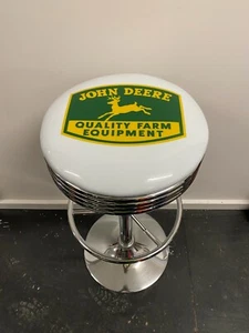JOHN DEERE TRACTOR RETRO RARE PREMIUM BAR STOOL ADJUSTABLE HEIGHT - Picture 1 of 11