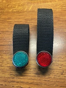 🔥 PAIR of Hand Crafted ￼bicycle Wheel￼ HUB SHINERS w/ vintage style reflectors - Picture 1 of 6