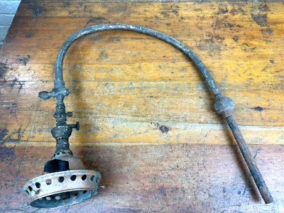 C.1885 Gaslight Fixture, Brass & Copper, Iron Pipe, Restore or Repurpose - Image 1 of 4