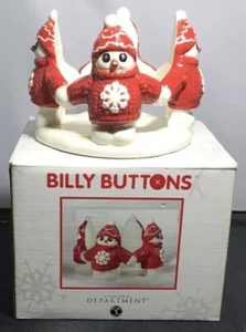 Department 56 BILLY BUTTONS 4.75" Pillar Candle Holder Snowman Christmas Village - Picture 1 of 7