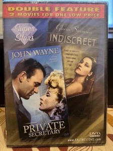 His Private Secretary & Indiscreet .. Gloria Swanson  John Wayne DVD New(D1) - Picture 1 of 1