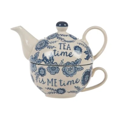 Sass & Belle Blue Willow Floral Tea Time is Me Time For One Teekanne Geschenkbox - Bild 1 von 4