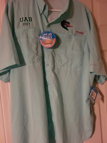 Wow NWT  Columbia PFG Men’s UAB Alabama Blazers FISHING Team Club Shirt XL 2017 Cover