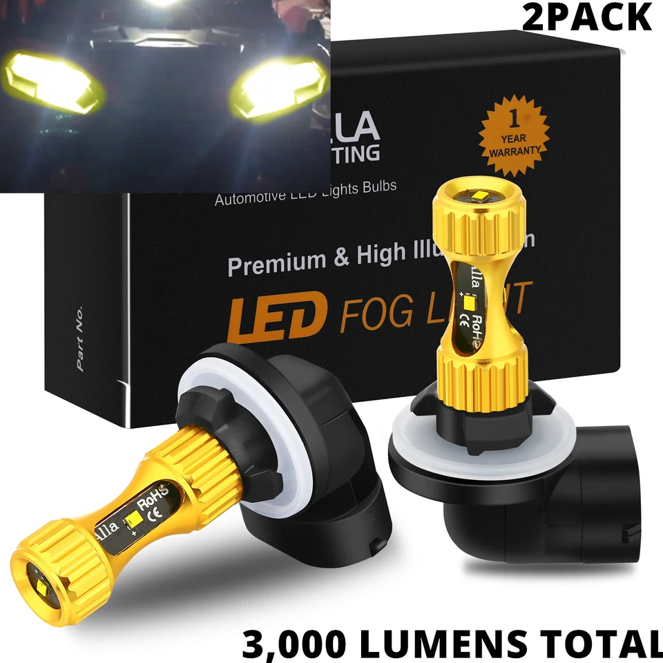 LED Yellow Headlight Bulbs for E-Z-GO Golf Cart TXT, RXV, Medalist,Workhorse MPT - Image 1 of 4