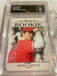 Shohei Ohtani Angels Dodgers 2018 Leaf Achievement Rookie RC # 01 grado 10 L@@K - Imagen 1 de 2