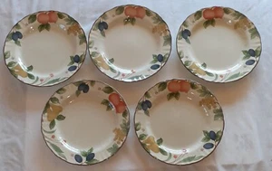 Mikasa Fruit Panorama Salad Plates DC014 Lot of 5  8 3/8" - Picture 1 of 3