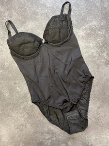 Frillys Black Padded Push Up Bodysuit / Teddy - Size 34A - Picture 1 of 7